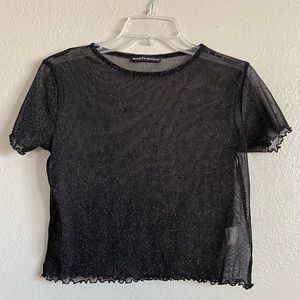 Black sparkle crop top